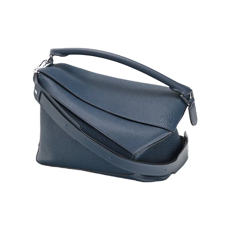 LOEWE Puzzle Cow Leather Shoulder Bag Crossbody Bag Large Size Men's Ocean-2