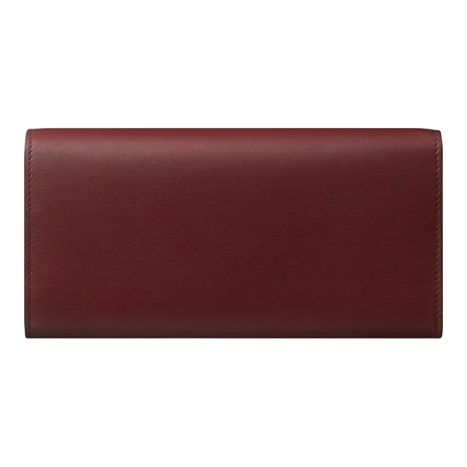 CARTIER Cow Leather Card Holder, Wallet Women's Burgundy-1