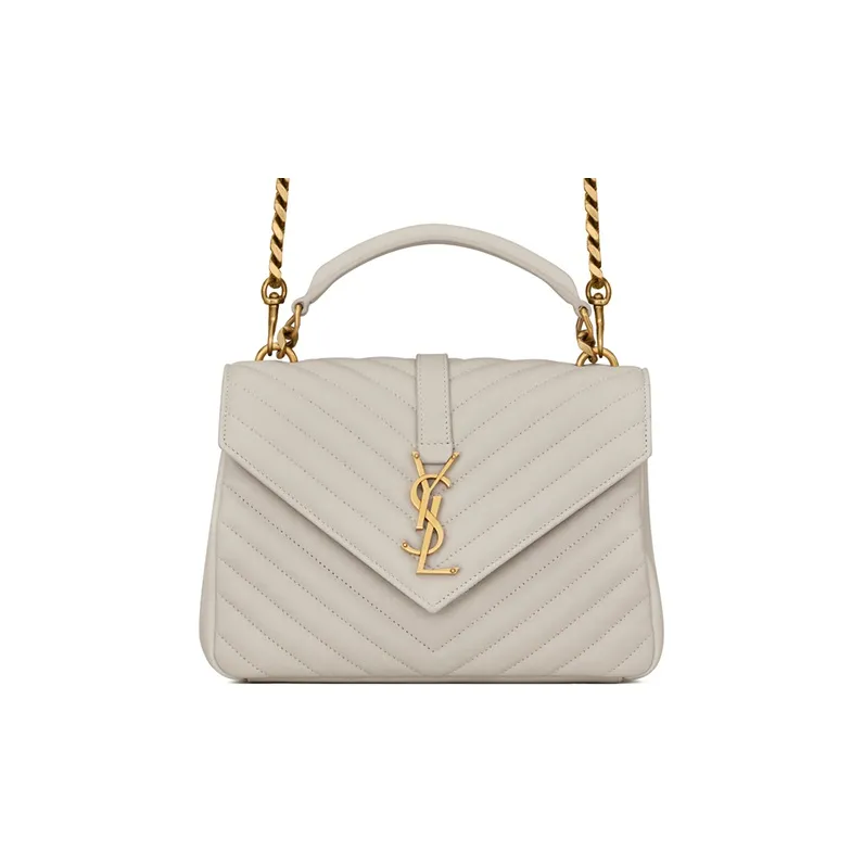 SAINT LAURENT College Quilted Medium Shoulder Bag-0