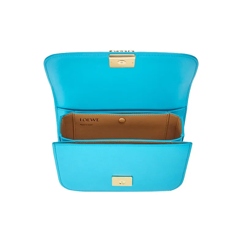 LOEWE Goya Smooth Cow Leather Clutch, Crossbody Bag, Shoulder Bag Small Size Women's Teal-3