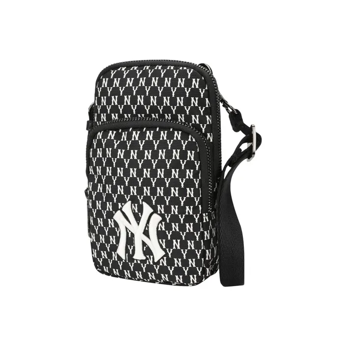 MLB Nylon Fabric Cell Phone Pouch, Shoulder Bag, Crossbody Bag Mini Unisex Black-1