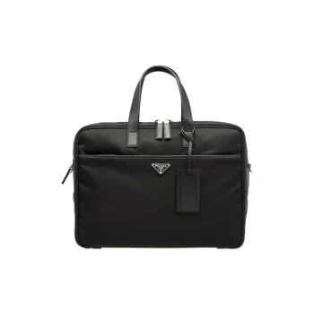 PRADA Nylon And Leather Briefcase Laptop Bag One Shoulder Handbag Crossbody Bag Men's Black