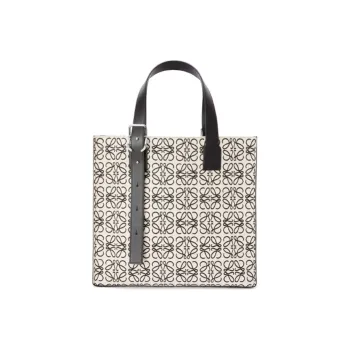LOEWE Jacquard Fabric With Cow Leather Tote Bag, Shopping Bag, Handbag, Shoulder Bag Women's