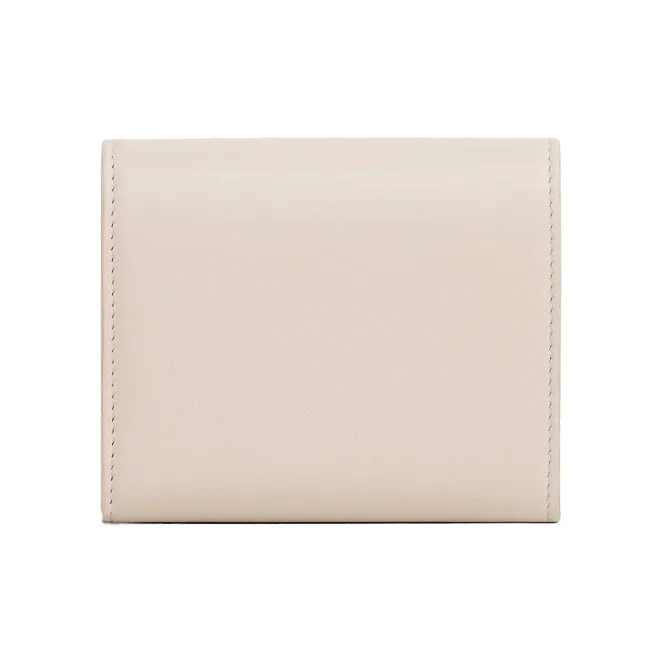 CELINE Triumph Gate Triomphe Shiny Smooth Lambskin Card Holder Wallet Small Size Women's Ivory White-2