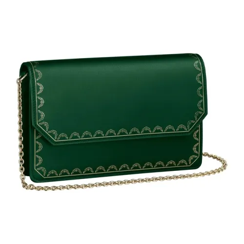 CARTIER GUIRLANDE Calfskin Shoulder Bag Crossbody Bag Women's Green