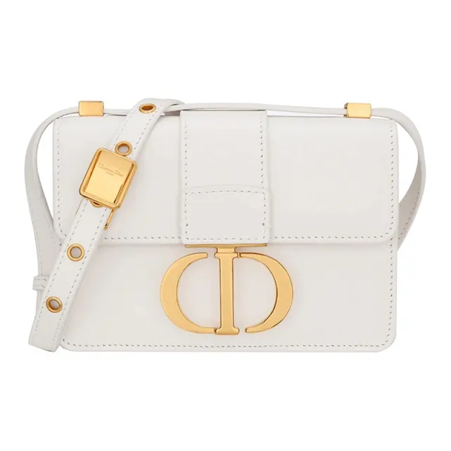DIOR 30 Montaigne Cow Leather Box Bag Shoulder Bag Crossbody Bag Extra Mini Women's Milk White-0