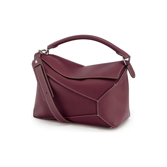 LOEWE Puzzle Cow Leather Geometric Bag Puzzle Bag Shoulder Bag Crossbody Bag Handbag Large Size Men's Burgundy-0