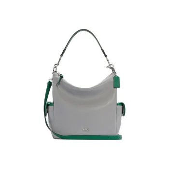 COACH Pennie Leather Crossbody Portable Large Size Women's Gray