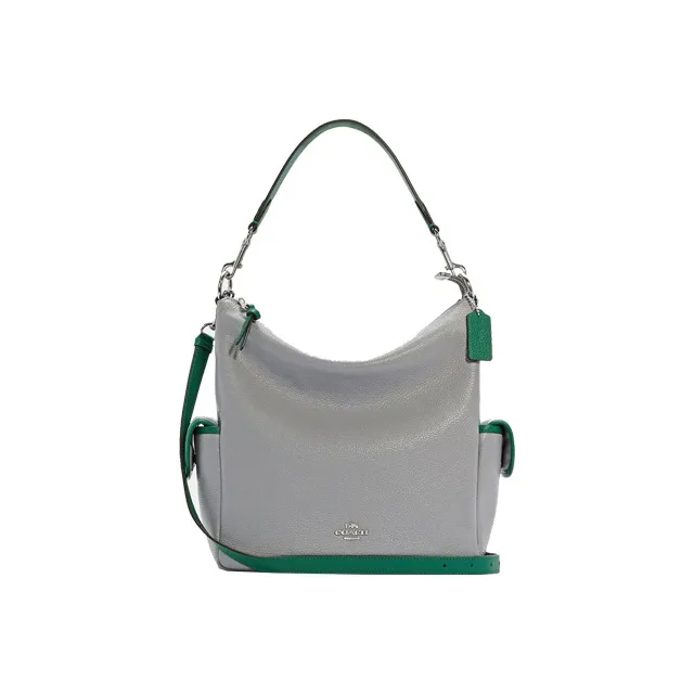 COACH Pennie Leather Crossbody Portable Large Size Women's Gray-0