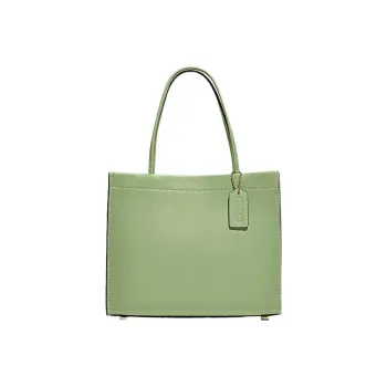 COACH Cashin Leather Tote Bag, Shopping Bag, Handbag, Crossbody Bag Trumpets Women's Sage Green