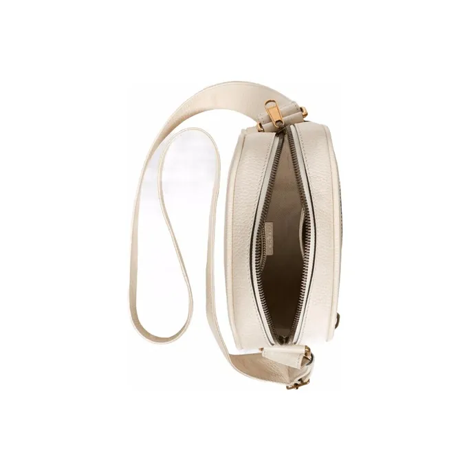 GUCCI Leather Camera Bags Crossbody Bag Shoulder Bag Unisex White-4