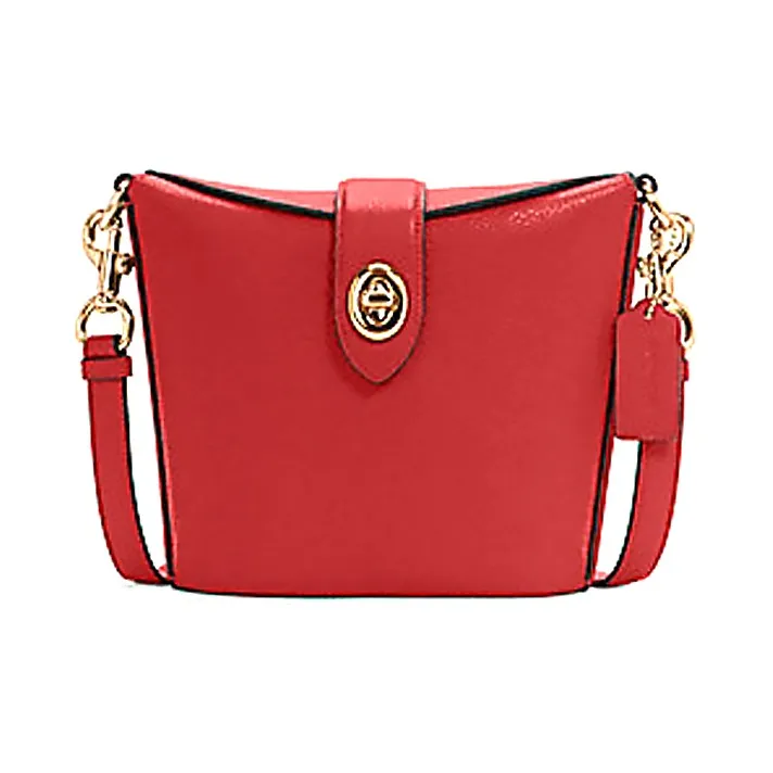 COACH Addie Cow Leather French Fries Bag Shoulder Bag Crossbody Bag Small Size Women's Red-0