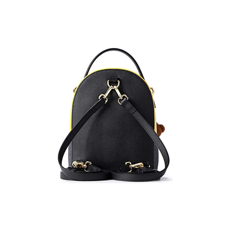 FION Cute Minions Movie, Collaboration Artificial Leather Backpack Regular Women's Yellow/Blue-2