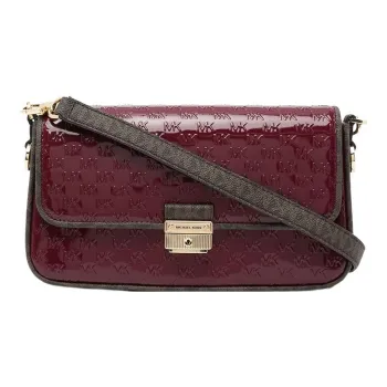 MICHAEL KORS Bradshaw Leather Shoulder Bag, Baguette Bag, Shoulder Bag Women's Burgundy