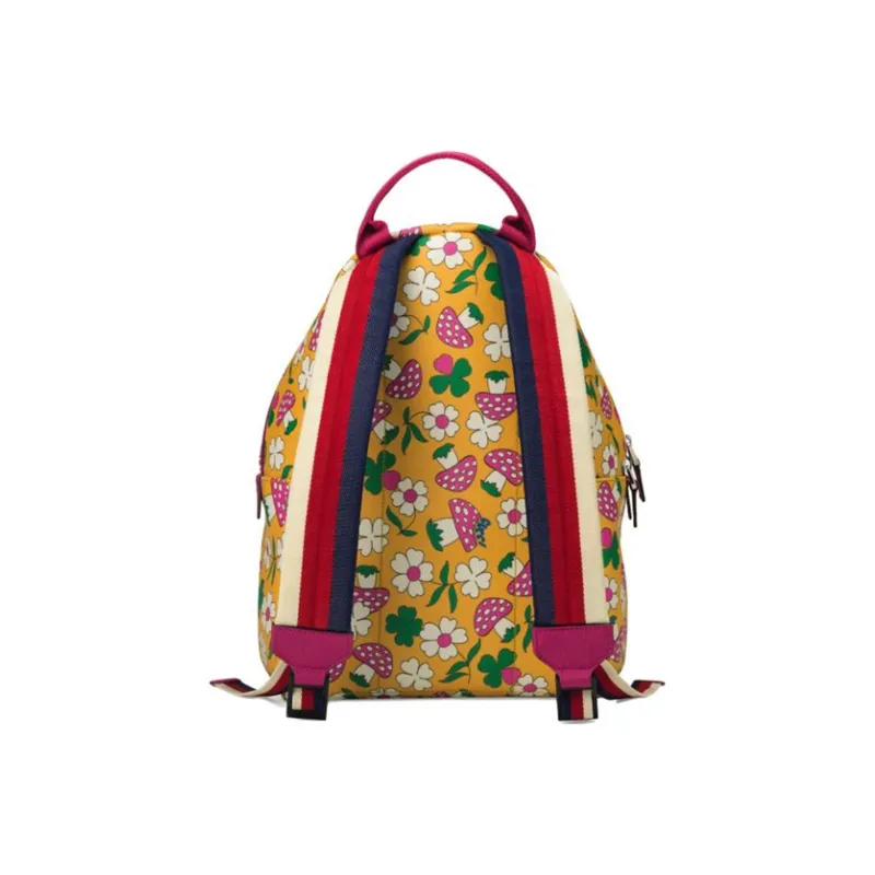 GUCCI Canvas With Leather Kids' Backpacks Kids' Yellow/Fuchsia-2