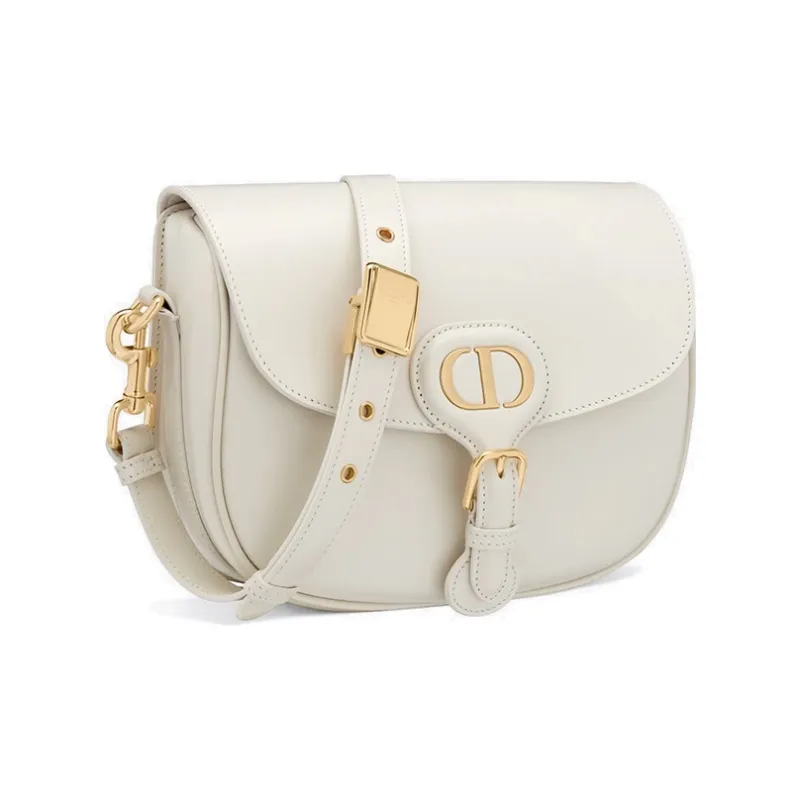 DIOR Bobby Smooth Cow Leather, Leather Shoulder Bag, Crossbody Bag Medium Size Women's White-1