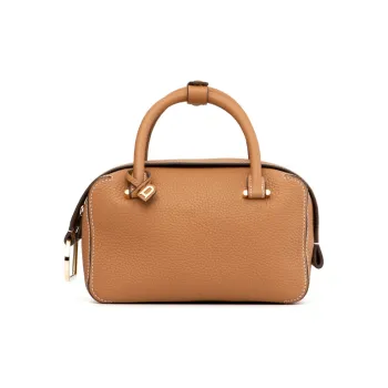 Delvau Cool Bo Calfskin Shoulder Bag Crossbody Bag Handbag Mini Women's Brown