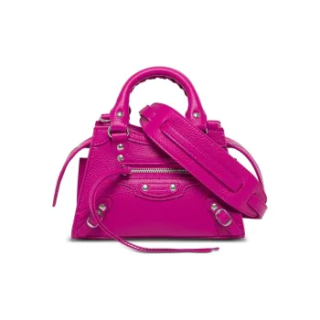 Balenciaga Cow Leather Shopping Bag Shoulder Bag Women's Fuchsia