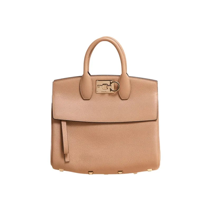 FERRAGAMO Studio Series Cow Leather Shoulder Bag, Crossbody Bag, Handbag Small Size Women's Bone/Beige-1