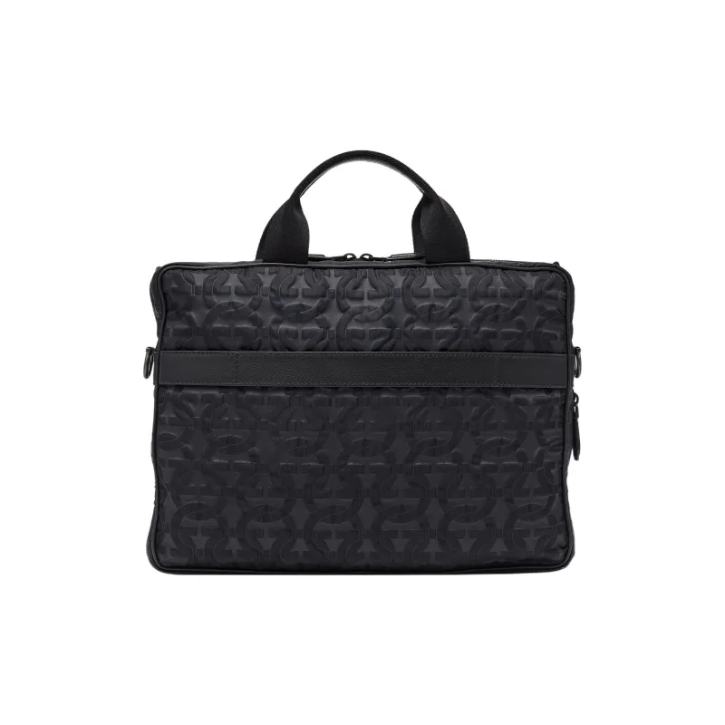 FERRAGAMO Nylon Crossbody Bag Laptop Bag Briefcase Men's Black-1