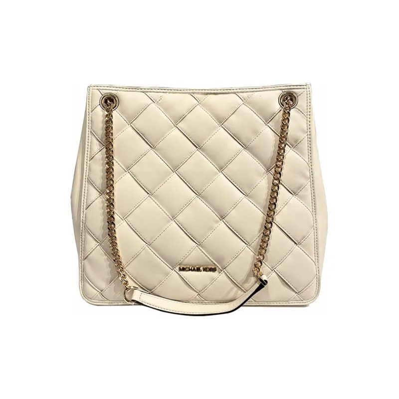 MICHAEL KORS Regina Leather Shoulder Bag Crossbody Bag Handbag Large Size Women's Light Khaki/Cream White-0