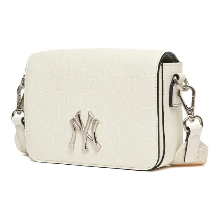 MLB Monogram Collection Polyester, Elastane, Cotton Combo Bag, Crossbody Bag, Shoulder Bag Unisex Cream White-1