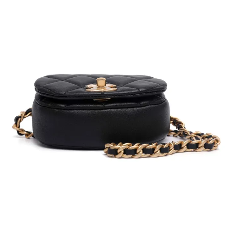 CHANEL Dome Bag Saddle Bag Shoulder Bag, Crossbody Bag, Coin Purse Women's Black-3