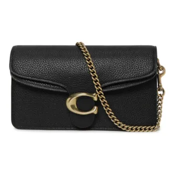 COACH Tabby Polished Pebbled Leather Shoulder Bag Crossbody Bag Women's Black