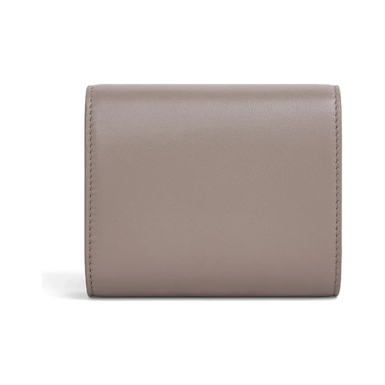 CELINE Triumph Gate Triomphe Calfskin Card Holder Wallet Women's Gray-2