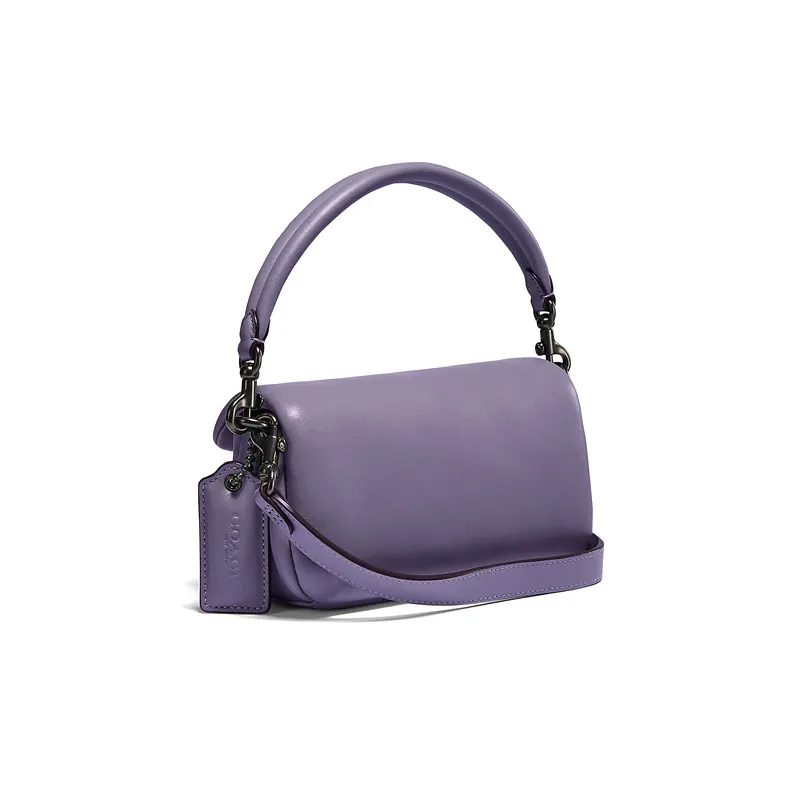 COACH Pillow Tabby Sheepskin Leather Cloud Bag, Underarm Pillow Bag Mini Women's Macaron Haze Purple-2