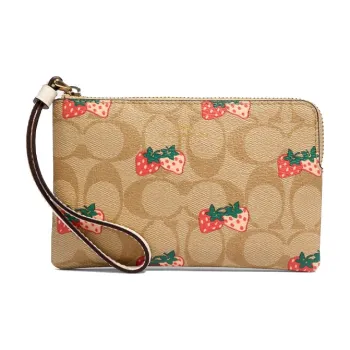 COACH Corner Zip Leather Mahjong Set Clutches Small Size Women's Brown