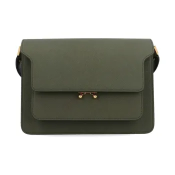MARNI Trunk Cow Leather Trunk Bag Crossbody Bag Shoulder Bag Women's Dark Green