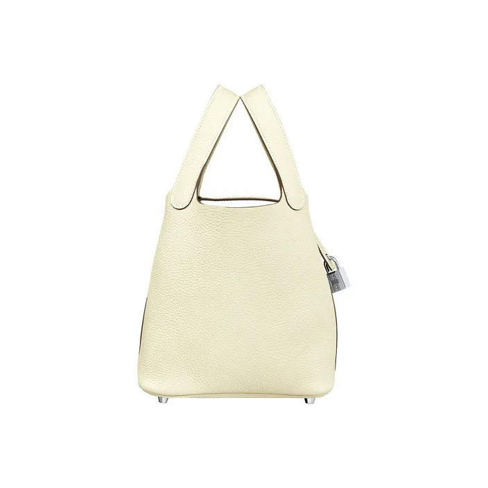 HERMES Picotin Lock Cow Leather Basket Bag Handbag Bucket Bag Women's I2 Nata Cream White-1