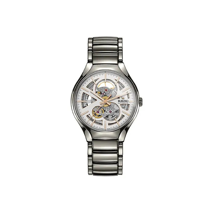 RADO Realme Collection Mechanical Movement Unisex Watch 40mm Cut Out Dial Ceramic Watch Case Ceramic Strap-0