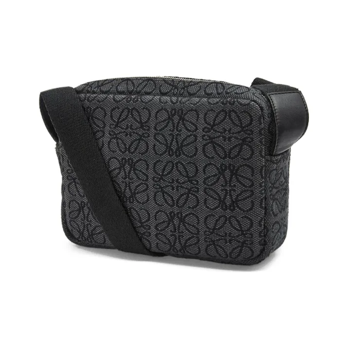 LOEWE MilitaryAnagram Canvas With Leather Messenger Bag Shoulder Bag Crossbody Bag Men's Dark Gray-2