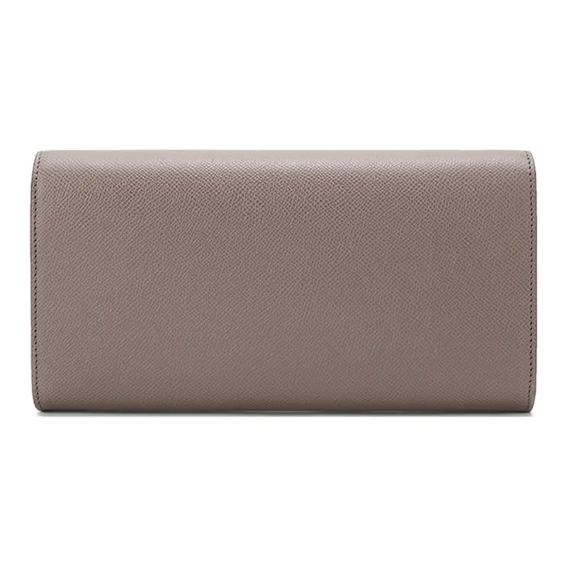 FERRAGAMO GANCINI Cow Leather Shoulder Bag, Clutch Handbag, Shoulder Bag Women's Gray Brown-3