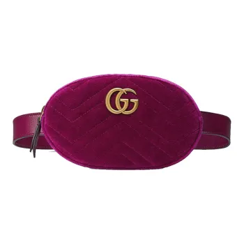 GUCCI GG Marmont Velvet Sling Bag Fanny Pack Regular Women's Fuchsia