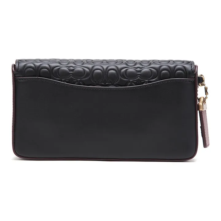 COACH Dinky Cow Leather Shoulder Bag Trumpets Women's Black-1