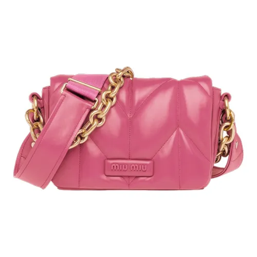 MIU MIU Soft Sheepskin Leather Crossbody Bag, Shoulder Bag Women's Geranium Pink