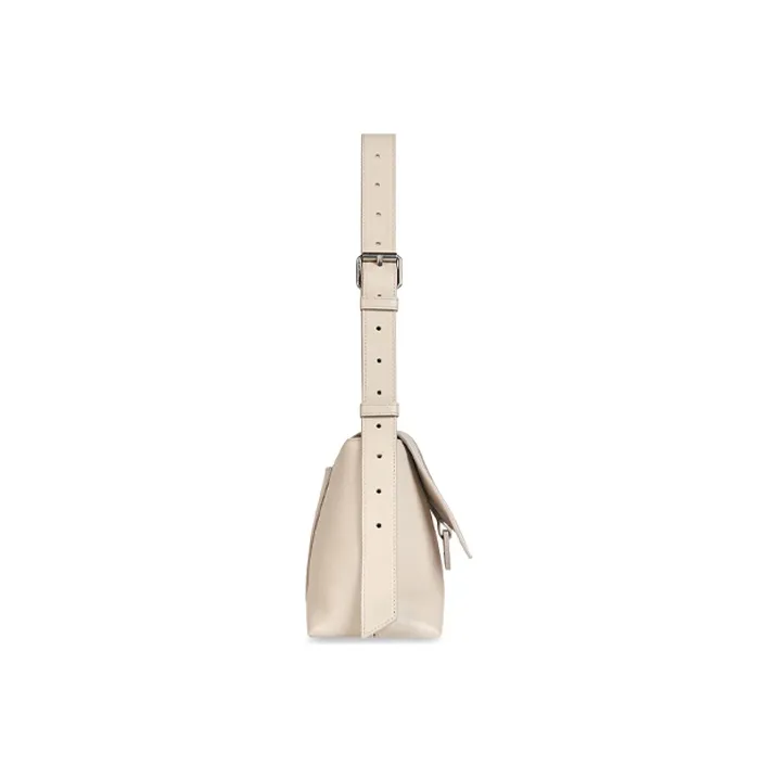 Balenciaga Downtown Smooth Calf Leather Shoulder Bag Crossbody Bag Small Size Women's Beige-1