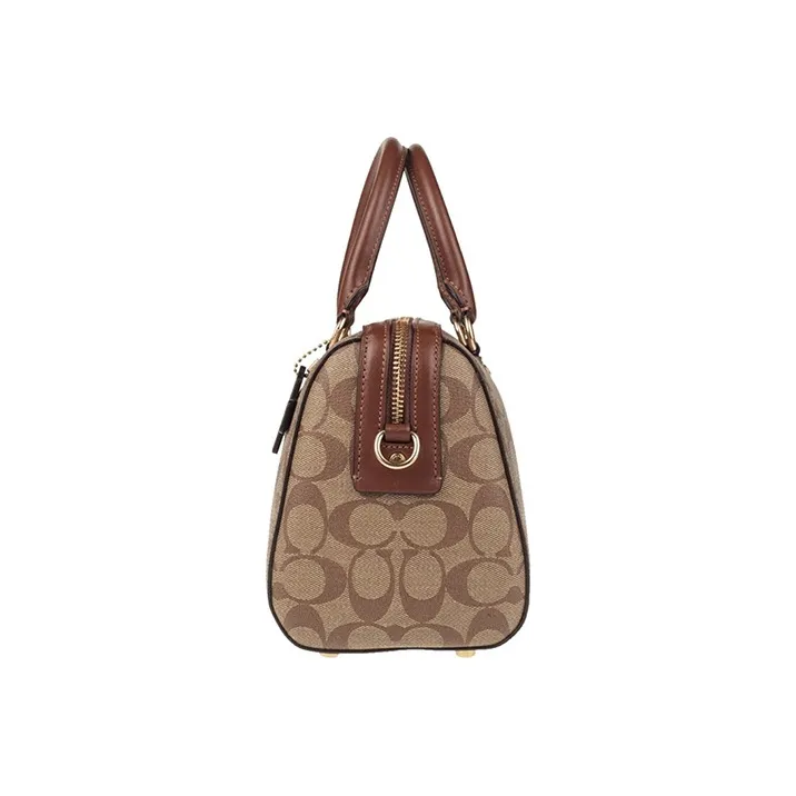 COACH PVC Boston Bag, Handbag, Crossbody Bag, Shoulder Bag Tubas Women's Khaki Monogram-2
