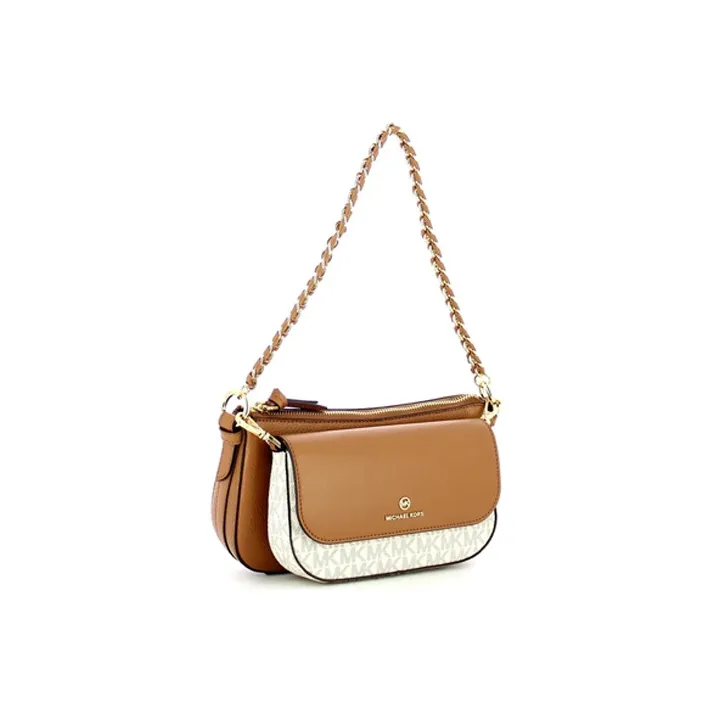 MICHAEL KORS Jet Set Leather Four in One Shoulder Bag, Crossbody Bag Women's Vanilla White Multicolor-1