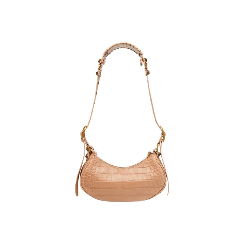 Balenciaga Le Cagole Cow Leather Dumpling Bag Crescent Moon Bag Crossbody Bag Extra Small Women's Beige-2