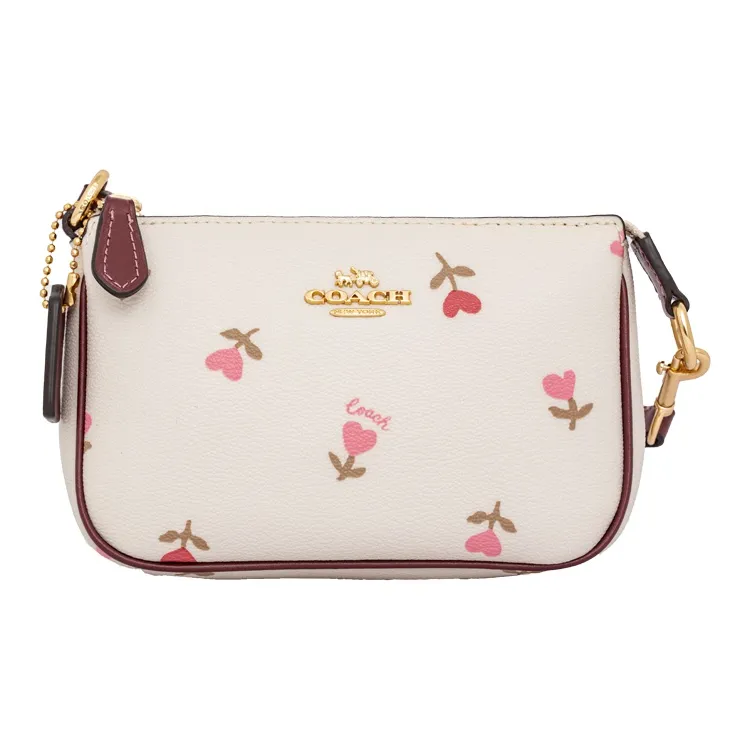 COACH Leather Pochette, Shoulder Bag, Clutch Trumpets Women's White-0