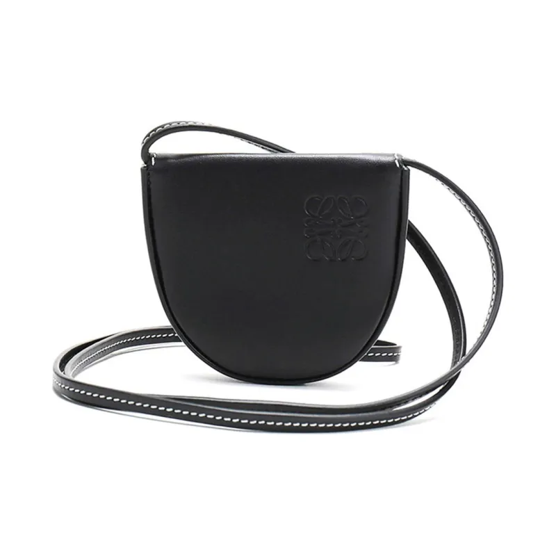 LOEWE Heel Cow Leather Horseshoe Bag, Shoulder Bag Mini Women's Black-0
