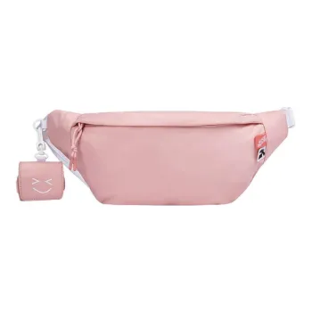 Anta Mr. Friendly Cookie Collaboration Fabric Fanny Pack Regular Unisex Apricot Pink