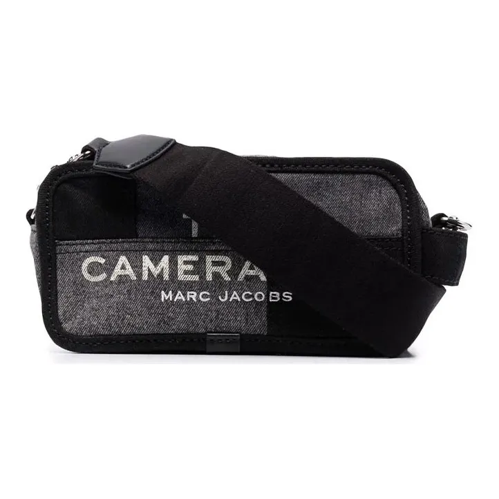 MARC JACOBS Cotton With Leather Camera Bag, Shoulder Bag, Crossbody Bag Regular Unisex Black-0