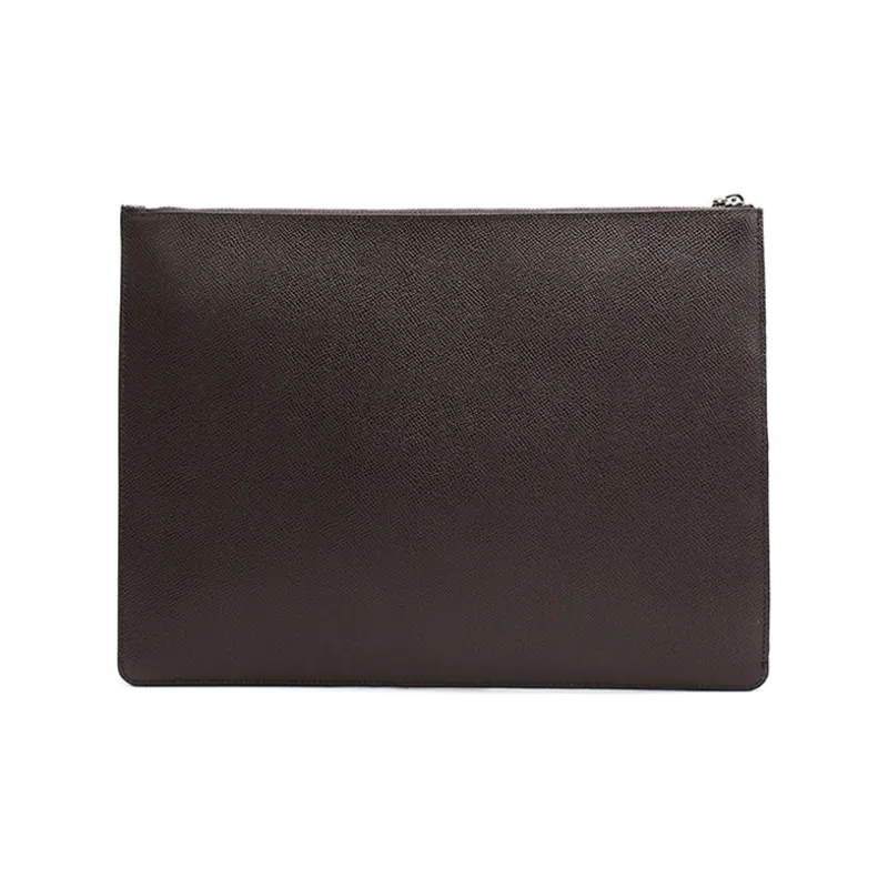 BALLY Leather Clutch Regular Men's Coffee Red White-2