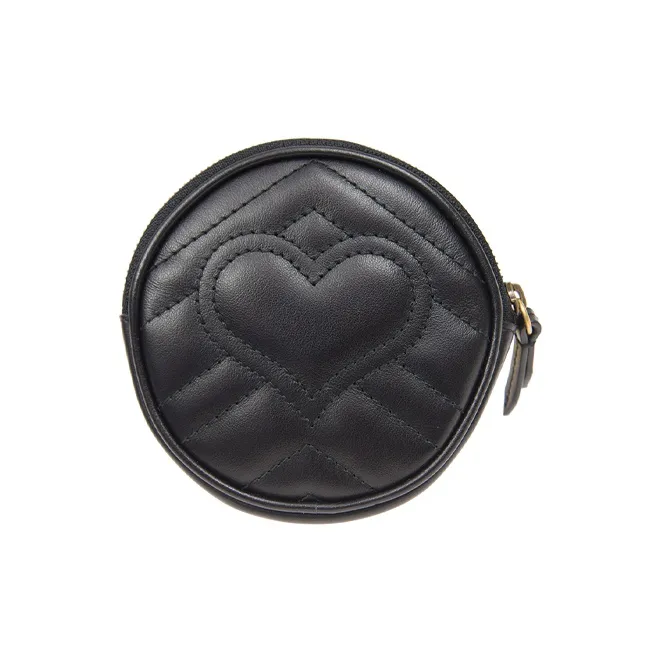 GUCCI Marmont Quilting Leather Coin Purse Women's Black-3