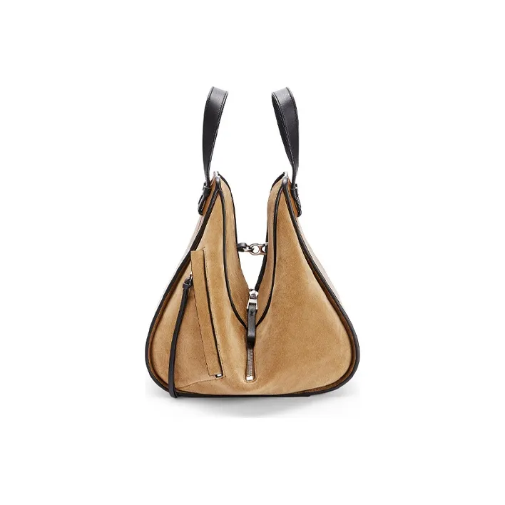 LOEWE Hammock Pebbled Cow Leather Hammock Bag Shoulder Bag Crossbody Bag Handbag Small Size Women's Brown-3